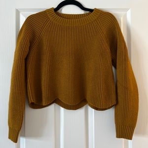 Wilfred Scalloped Cropped Sweater